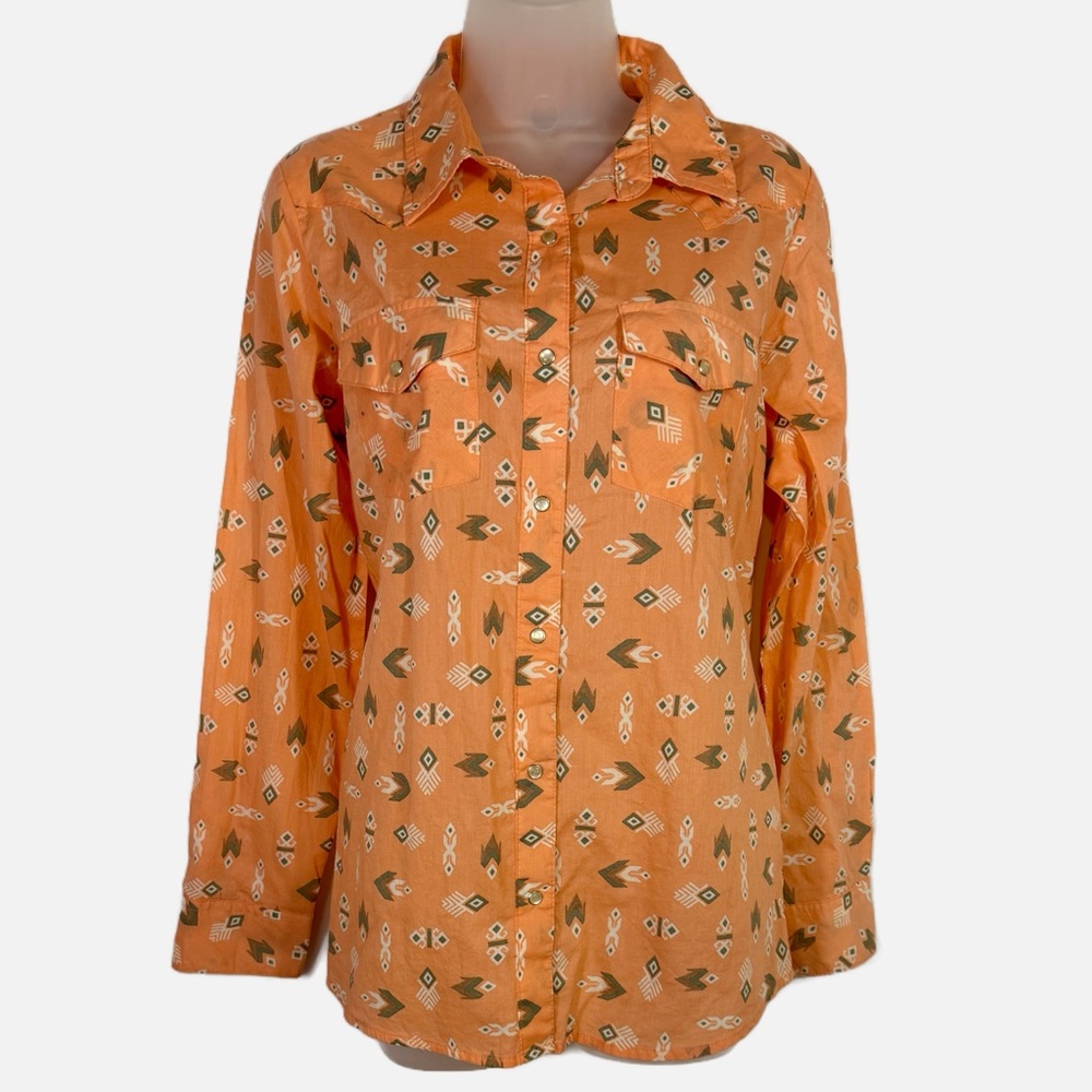 Wrangler Aztec Button Down Shirt!